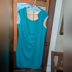 Calvin Klein One Shoulder Teal Dress